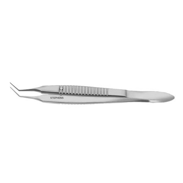 Kelman-McPherson Tying Forceps, Smooth Jaws W/Platform, 8mm Long, Angled, Short handle - S5-1632
