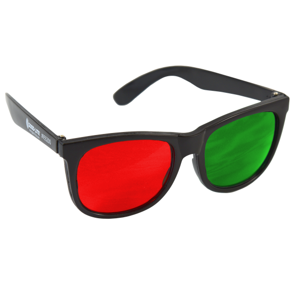 GL Red/Green Glasses, Black Frame