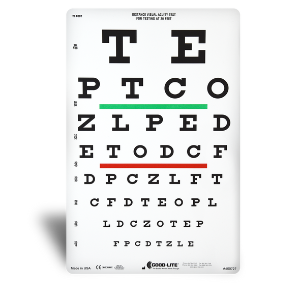 Good-Lite - 600727 - Distance Vision Eye Chart 20 Foot Snellen Good-Lite 600727