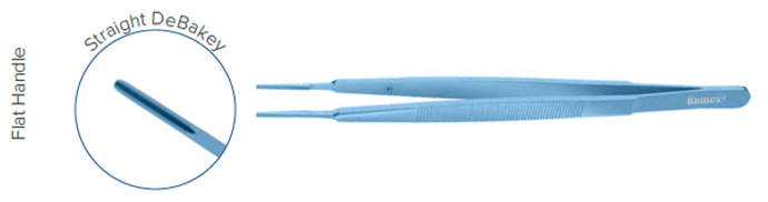 GERALD DEBAKEY Dressing Forceps: Straihgt 1 mm tips, Flat Handle – 8,25” (21 cm)