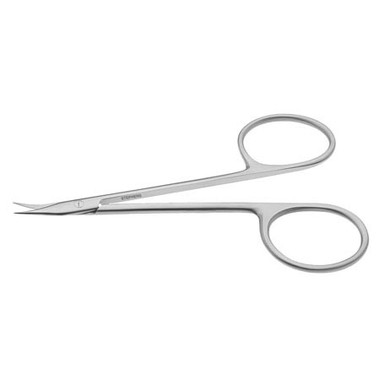 Micro-dissecting Scissors, Size 4 in., Curved, Sharp Point Stainless Steel