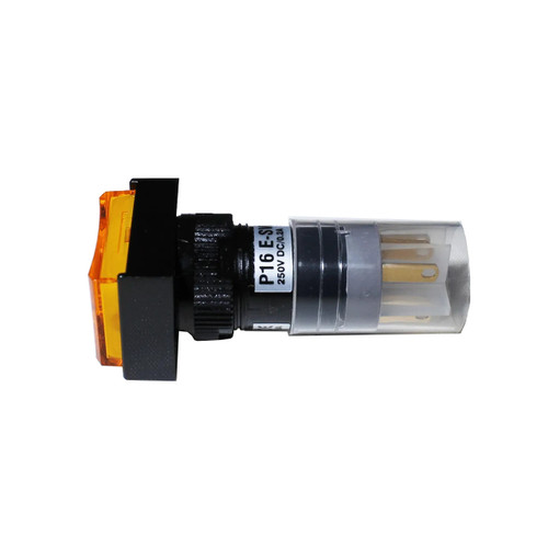 Yellow Maintained Rectangular Pushbutton - Komo Parts