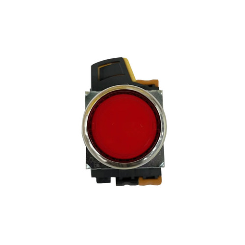 PUSHBUTTON - RED MOMENTARY - ROUND, round red push button switch for industrial or electronic control panels.