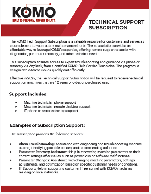 Technical Support - 3 Year Subscription Single Machine, product document detailing support services and subscription benefits.