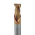 Solid Carbide Mort Compression Downcut Router Bit 1/2, close-up view of the gold-colored cutting tip with spiral flutes for woodworking.