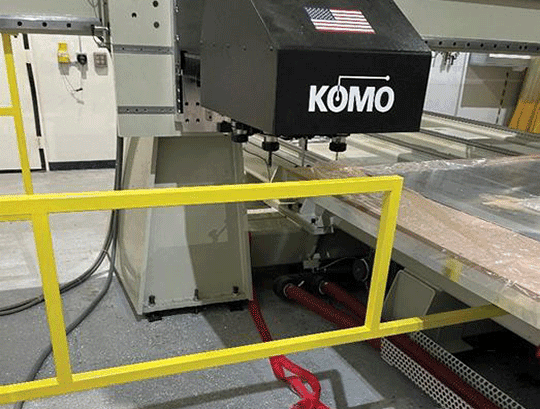 KOM Twin Table with gantry guard