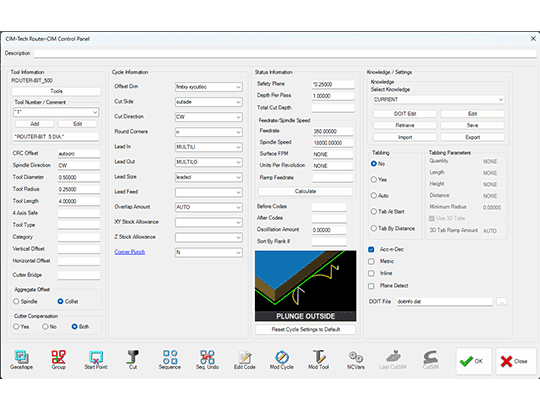 CAD/CAM Router-CIM software screenshot