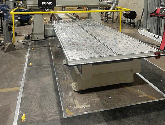 pressure mats around a KOMO CNC table