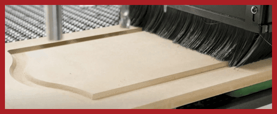 wood cabinet door on a CN router
