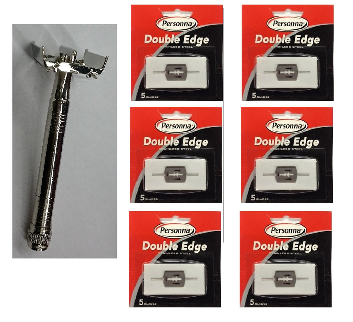 Double Edge Safety Razor + Personna Double Edge Stainless Steel Refill