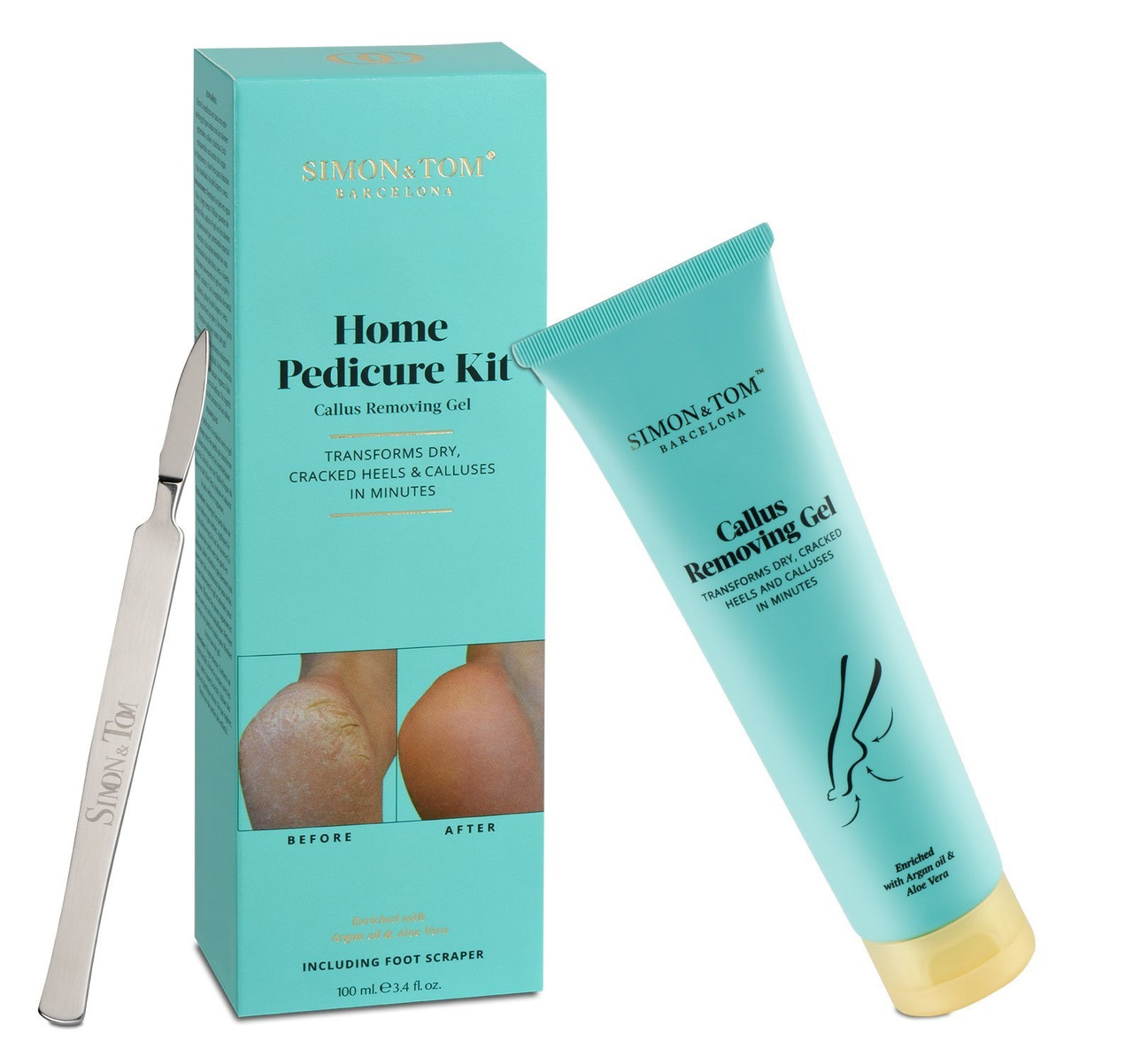 Simon & Tom Home Pedicure Kit Callus Removing Gel for Feet. Instantly  Removes Hard, Dry, Rough