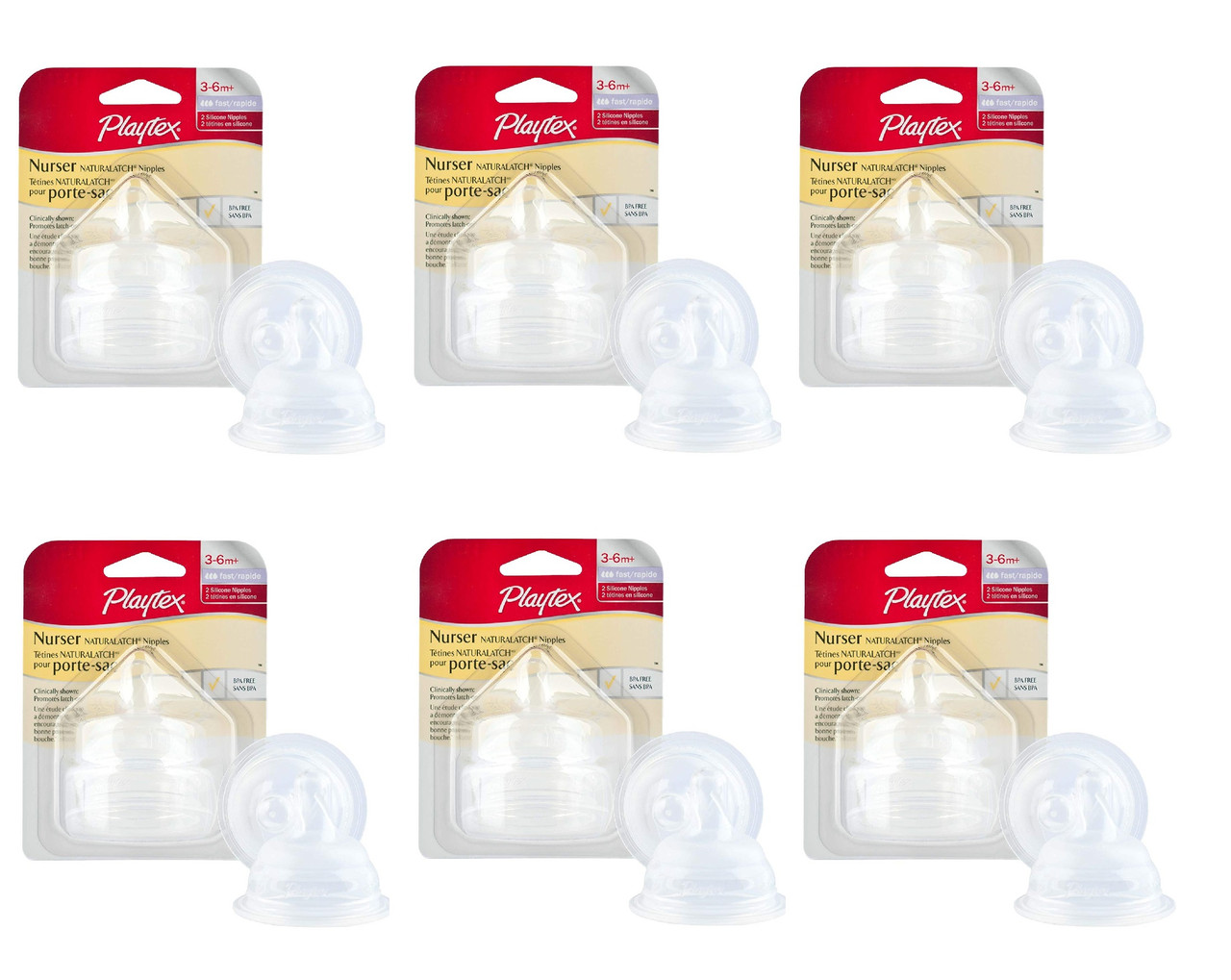 Playtex Natural Shape Fast Flow Silcone Nipples, ct (Pack of