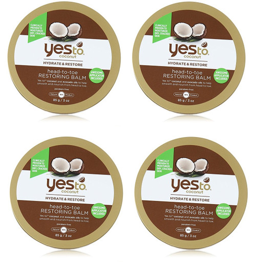 Yes To Coconut Hydrate & Restore Head-to-toe Restoring Balm, 3 Oz (Pack of 4)