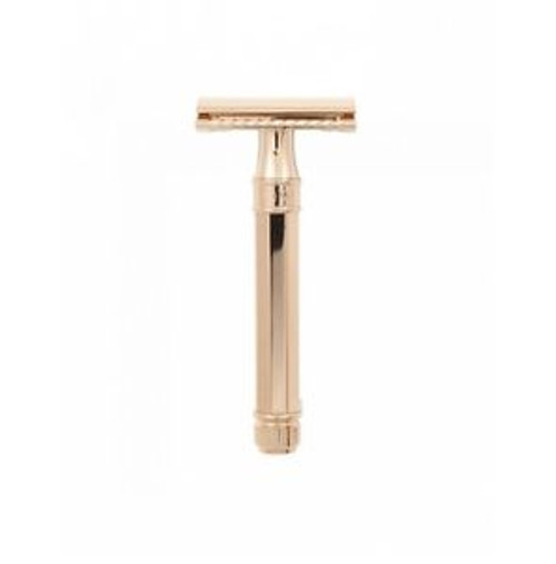 Edwin Jagger Octagonal Rose Gold DE Razor w/ Feather Blades 5 Ct.