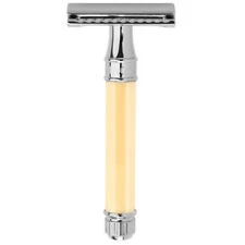 Edwin Jagger Imitation Ivory DE Razor w/ Feather Blades 5 Ct.
