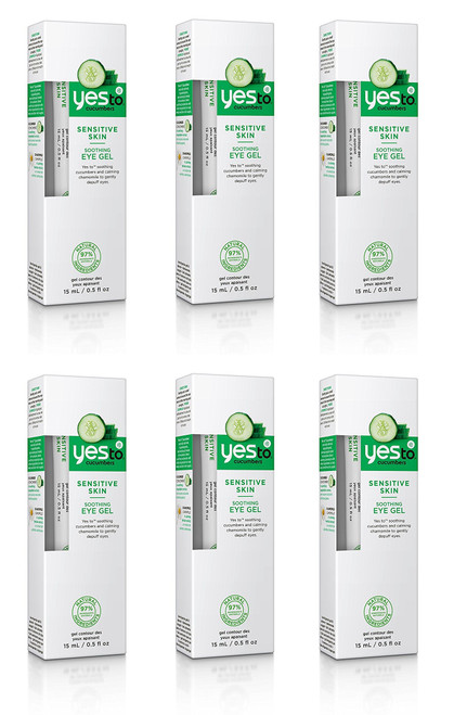 Yes To Cucumbers Sensitive Skin Soothing Eye Gel, 0.5 Oz (Pack of 6)