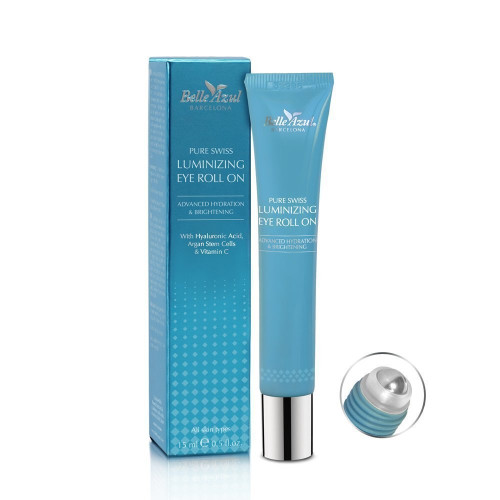 Belle Azul Pure Swiss Luminizing Eye Roll On Reduces Dark Circles, Puffiness and Brightens Eyes 15ml/0.5 fl.oz