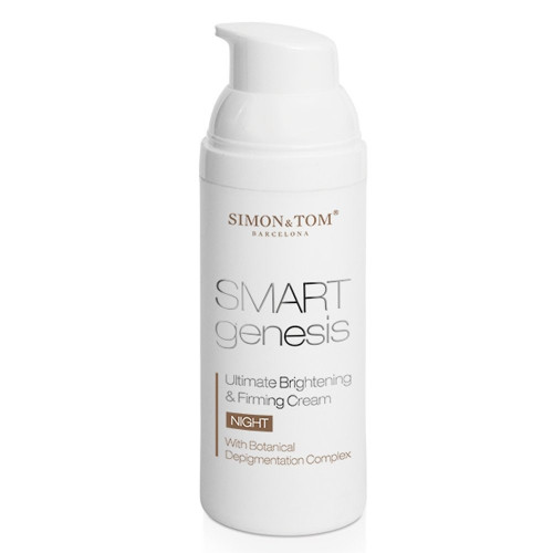 Simon & Tom Smart Genesis Ultimate Brightening & Firming Night Cream with Vitamins A, C & E - Reduces Dark Pigmented Spots on the Face 50ml / 1.67 fl.oz