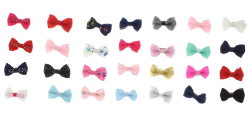 High Quality Hair Bows for Girls Clip On, with Sure-Grip They Won't Fall Off Easily, 16 Bows (Assorted Styles)