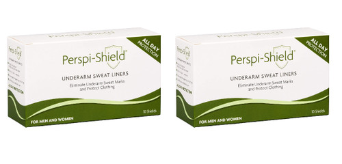 Perspi Shield Underarm Sweat Liners for All Day Protection Eliminate Underarm Sweat Marks and Protect Clothing, for Men and Women, 10 Shields (Pack of 2)