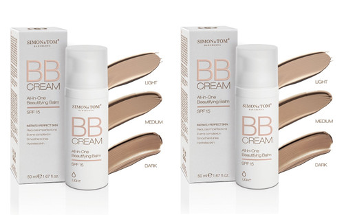 Simon and Tom BB Cream All in One Beautifying Balm SPF 15 for Instantly Perfect Skin, Light, 1.67 Oz (Pack of 2)
