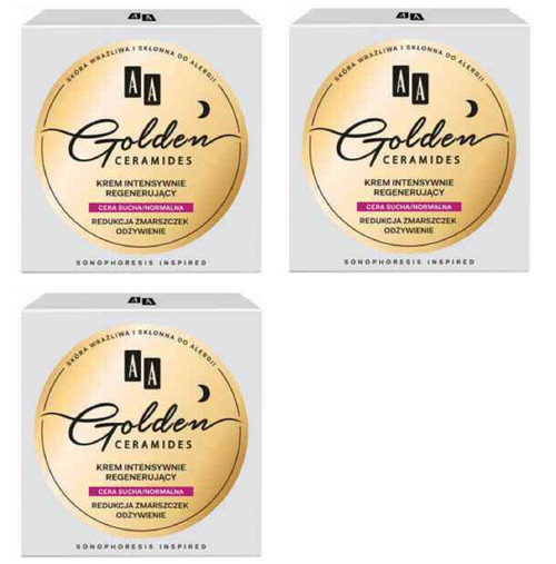 AA Golden Ceramides Intense Regenerating Cream for Dry to Normal Skin, Wrinkle Reduction Conditioning, 1.7 Oz (Pack of 3)