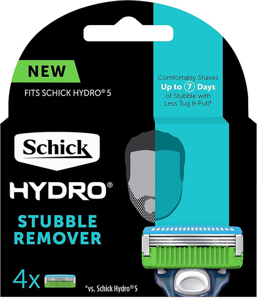 Schick Hydro Stubble Remover Refill Razor Blade Cartridges, 4 ct