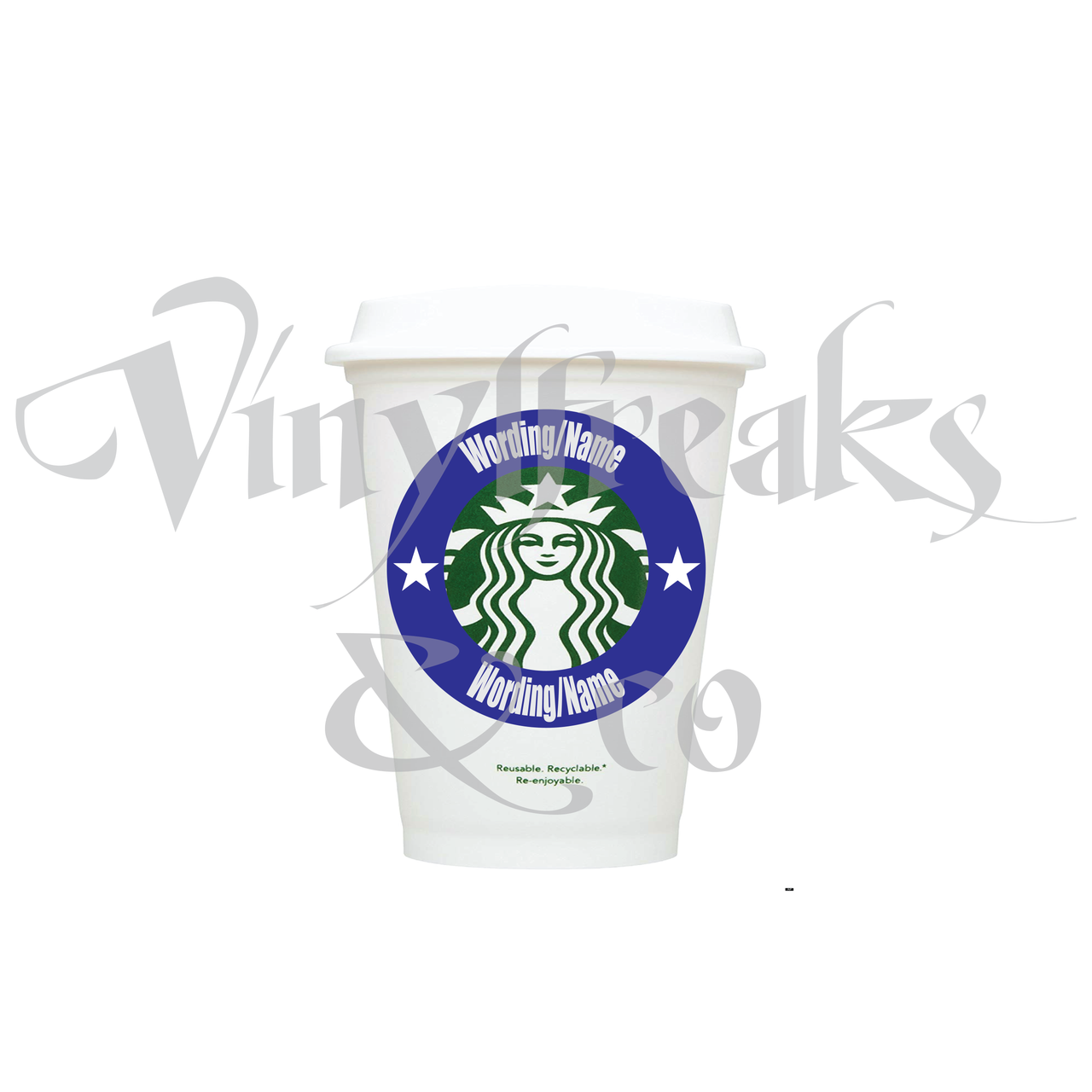 Personalized 16 oz Starbucks Reusable Cup with Custom Vinyl Decal or Decal  Only