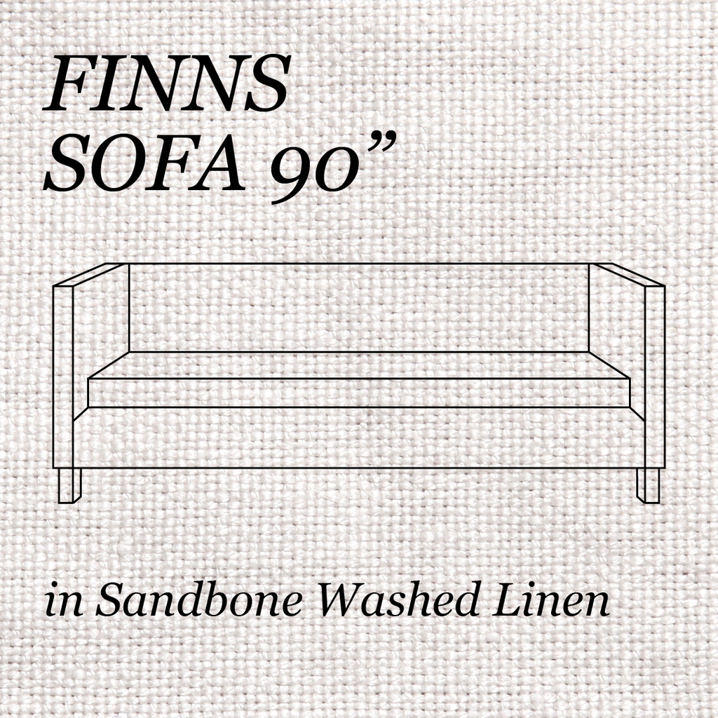 Finns Sofa 90" Washed Sandbone Linen