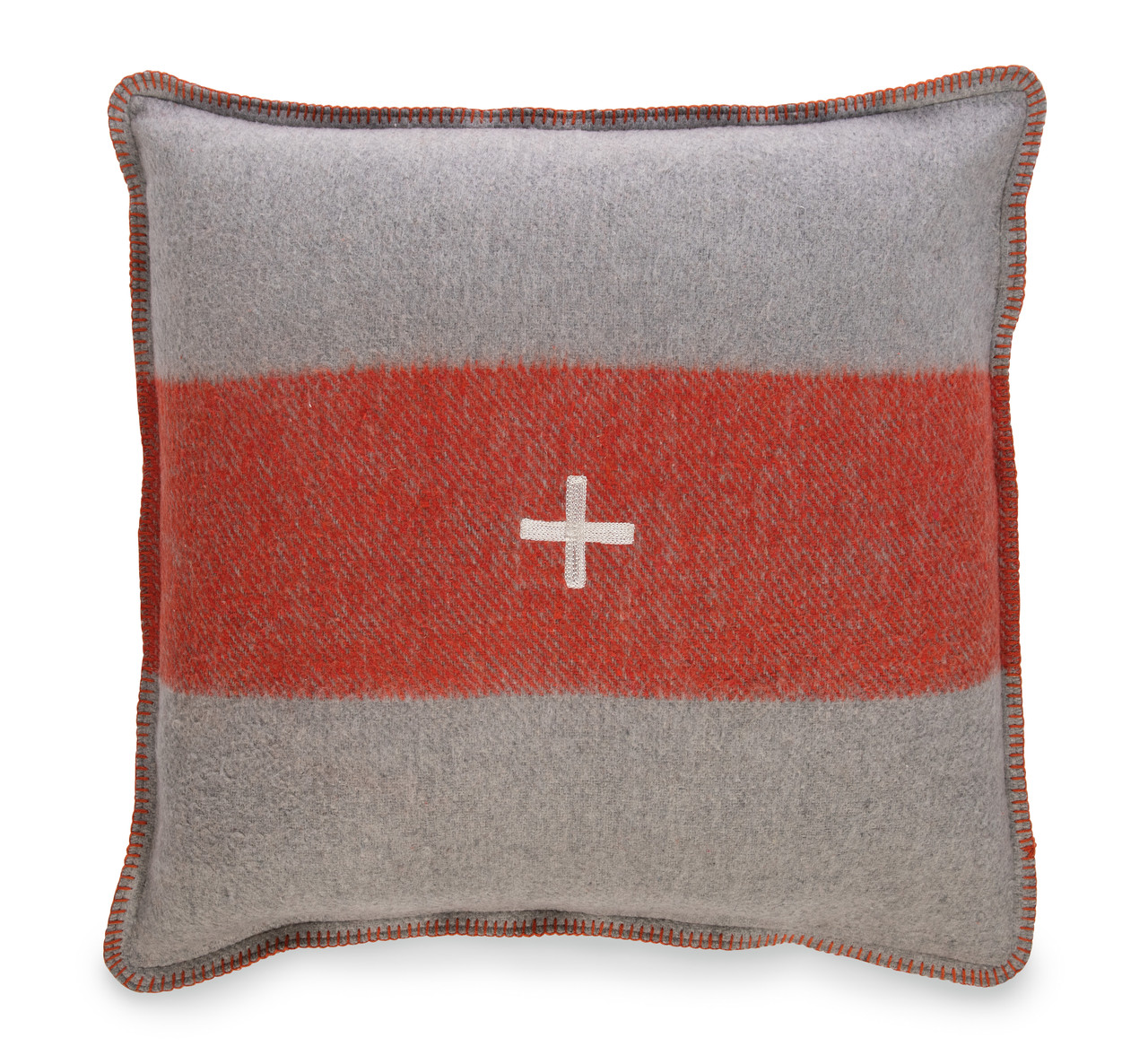 Swiss Army Pillow Cover 24x24 Grey Orange