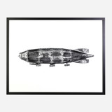 Framed Print, Zeppelin 40x30