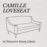 Camille Loveseat Navarro Ivory Linen
