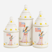 Americana Canisters, Set of 3