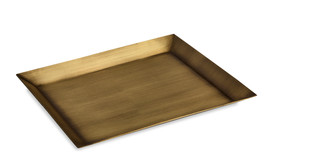 Rectangle Medium Tray, Antique Brass Finish