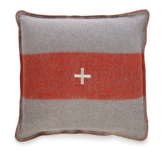 Swiss Army Pillow Cover 24x24 Grey/Orange