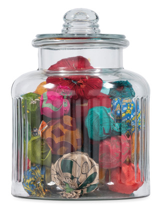 Glass Jar Decor w/ Textile Balls