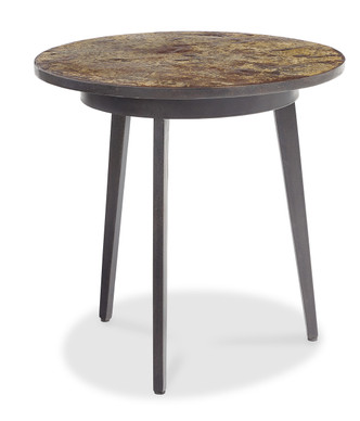 Delilah Side Table With Vintage Metal Top, Lg