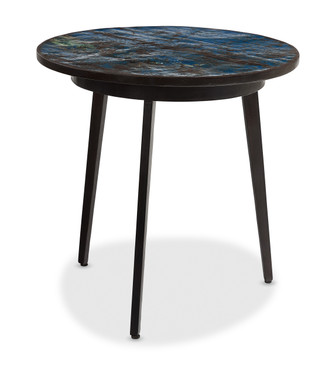 Delilah Side Table With Vintage Metal Top, Med