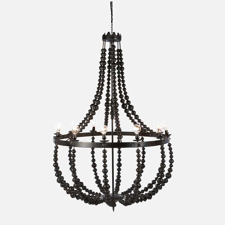 Metal Beaded Chandelier, Lg