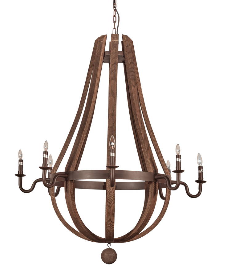 Wine Barrel Chandelier 8 Arms