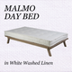 Malmo Day Bed White Washed Linen