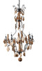 Oak Wood Crystal Chandelier Large