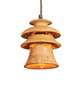 Oak Wood Tiered Pendant Small