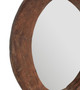 Primitive Round Mirror w/ Wooden Frame