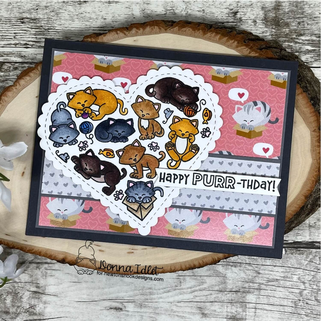 Cute Cat Trio With Hearts  Pet Mat for Sale by BrookndaleCraft