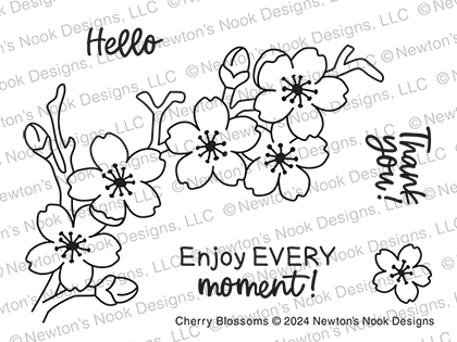 Cherry Blossoms Stamp Set ©2024 Newton's Nook Designs