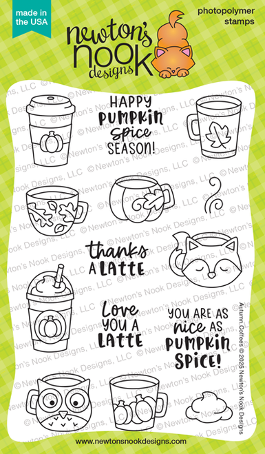 Autumn Coffees Stamp Set ©2025 Newton's Nook Designs