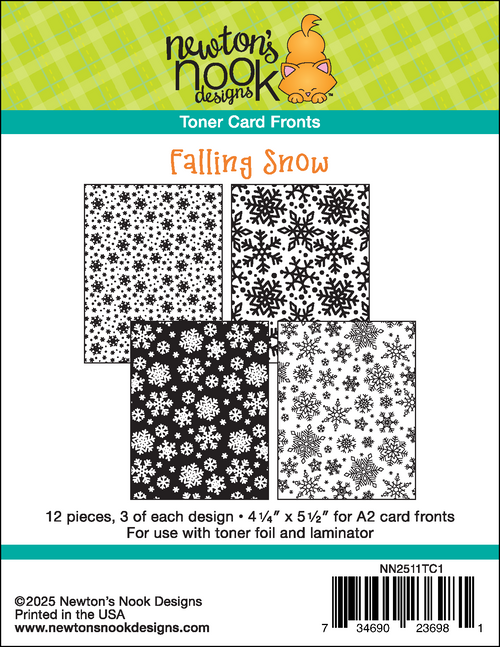 Falling Snow Toner Card Fronts ©2025 Newton's Nook Designs