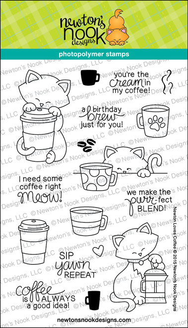 Newton Loves Coffee Stamp Set ©2015 Newton's Nook Designs