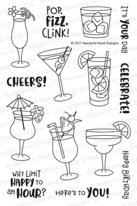 Cocktail Mixer Stamp Set ©2017 Newton's Nook Designs 
